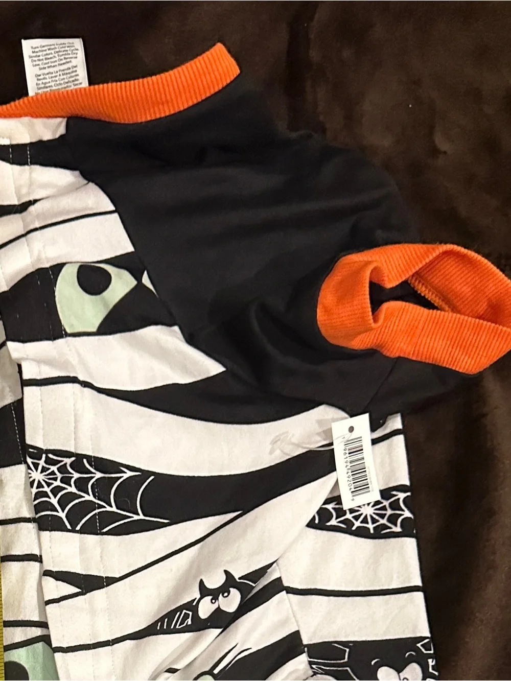 Celebrate It Black & Orange Halloween Dog Tee with Spooky Print